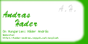 andras hader business card