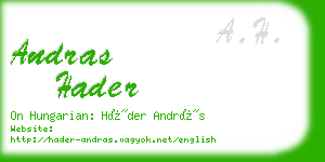 andras hader business card